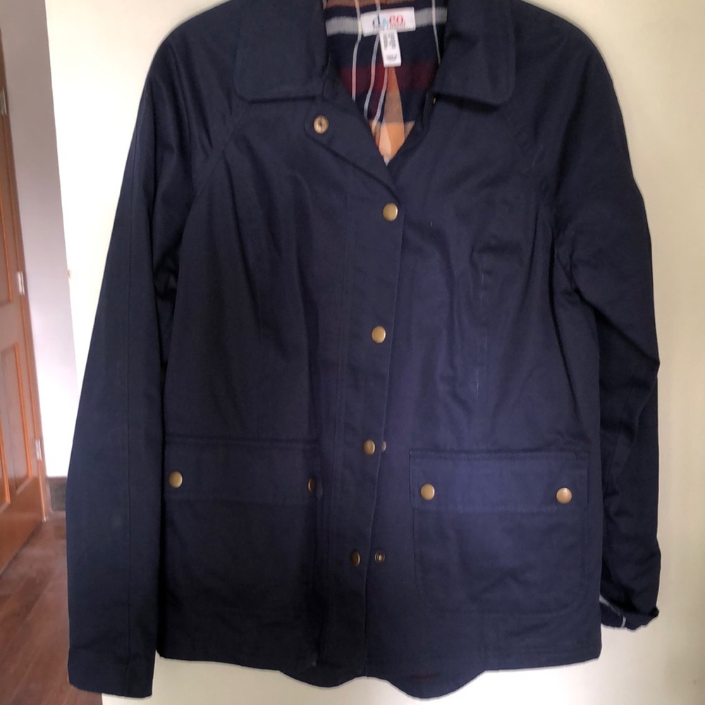 Denim&Co Blue Utility Jacket Classic Collar